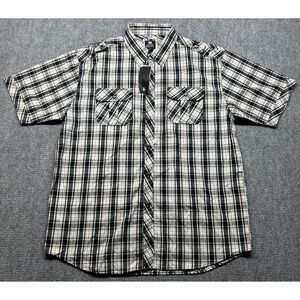 Vintage PJ Mark Shirt Mens 2XL Multicolor Plaid Button Up Double Pockets New